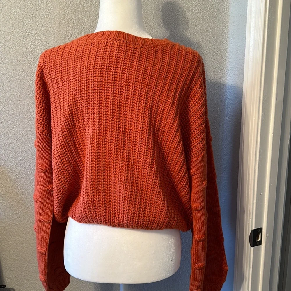 Moon & Madison Knit Bubble Sleeve Rust Sweater Size L - NWOT - Picture 9 of 9